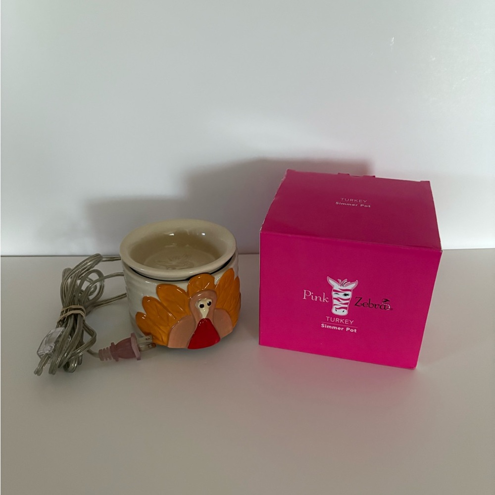 Pink Zebra Turkey Candle Holder - Orange and Red
